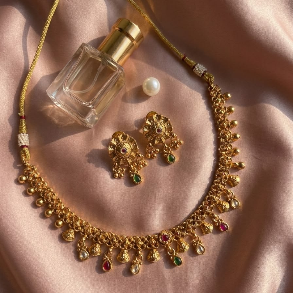 Multistone Kundan Necklace Set