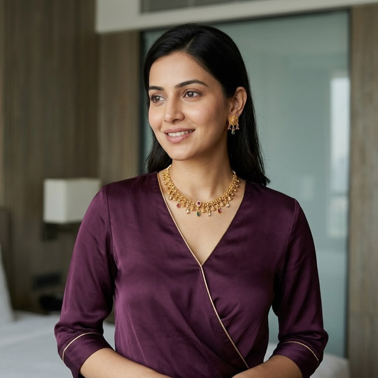 Multistone Kundan Necklace Set