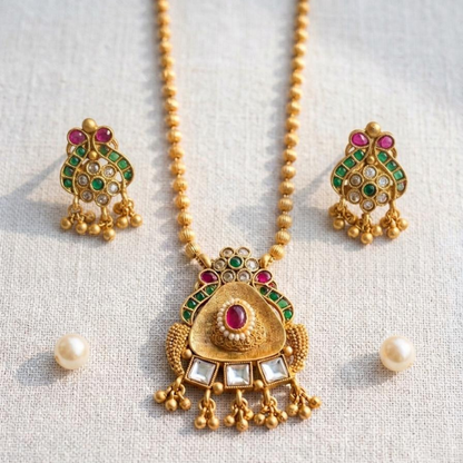 Royal Kundan Heritage Pendant Necklace Set