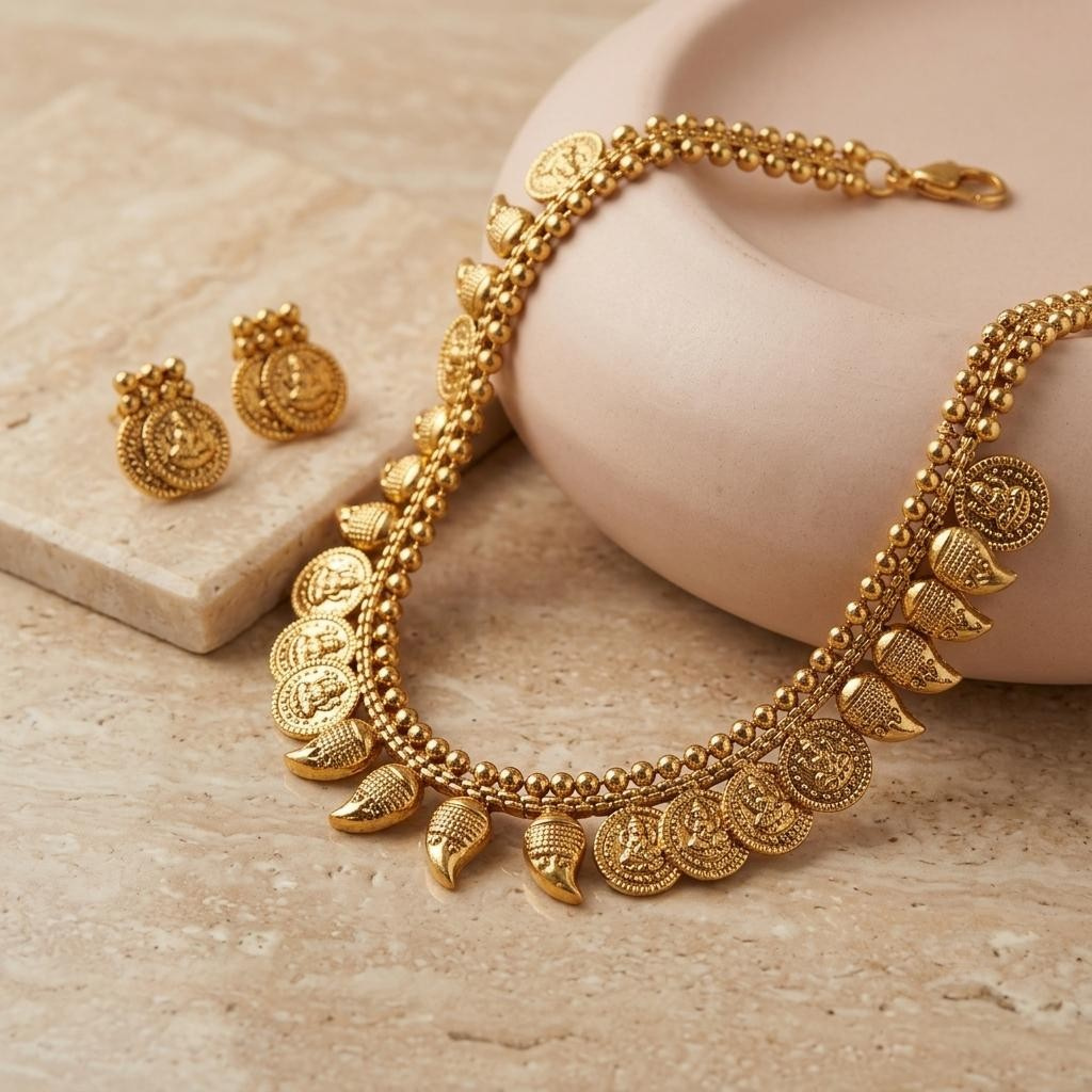 Royal Antique Luxmi Coin Necklace Set
