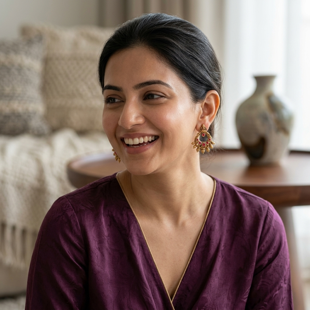 Rubi Temple Chandbali Earrings